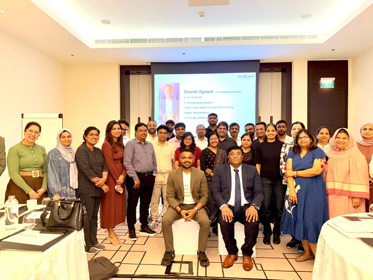 Workshop attendees and Ekansh Agrawal group photo at a One X Global e-invoicing masterclass